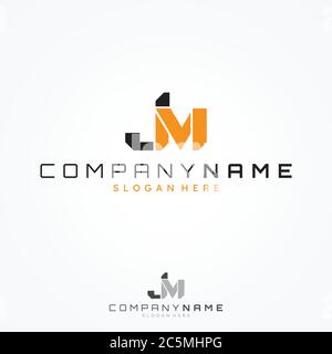 Vector letter JM monogram symbol design minimalist. JM letter for your best business symbol. Vector illustration EPS.8 EPS.10 Stock Vector