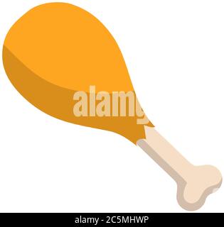 Chicken thighs icon, vector fried chicken icon, isolated chicken legs. Stock Vector