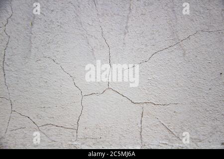 Composition with concrete cement wall with crack in industrial building, Will be good for your design and texture background. Old grunge cracked wall Stock Photo
