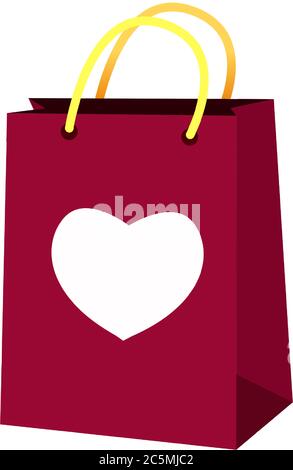Gift box special for valentines day 2020. Isolated white background. Stock Vector