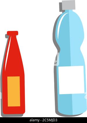 Plastic bottles vector isolated icons set. Stock Vector