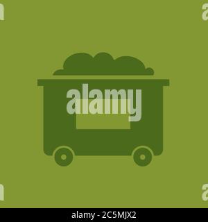 Garbage city cart icon. Simple illustration of garbage city cart vector icon for web design and other isolated on white background. Stock Vector