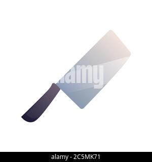 Steel Kitchen Knive on white background. Vector illustration in trendy flat style. EPS 10 Stock Vector