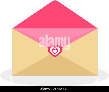 Simple icons envelop with heart for wedding or valentines. Stock Vector
