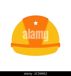 Safety helmet. Yellow color. Vector illustration. Stock Vector