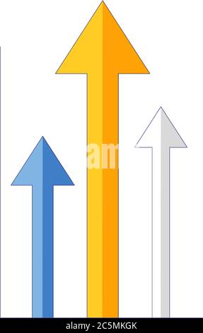 Trend up graph icon in trendy flat style isolated on whit background. Stock Vector