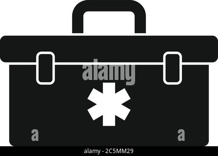 First aid kit box icon. Simple illustration of first aid kit box vector icon for web design isolated on white background Stock Vector