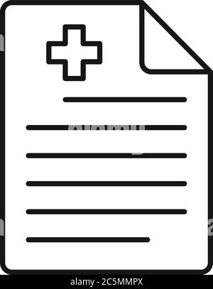 Private clinic paper icon. Outline private clinic paper vector icon for web design isolated on white background Stock Vector