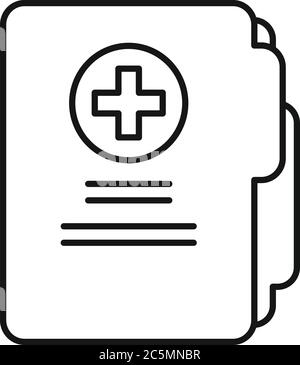 Medical folder icon. Outline medical folder vector icon for web design isolated on white background Stock Vector