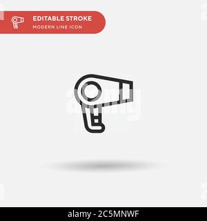 Hair Dryer Simple vector icon. Illustration symbol design template for web mobile UI element. Perfect color modern pictogram on editable stroke. Hair Dryer icons for your business project Stock Vector