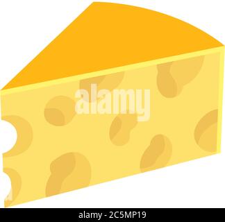 Cheese vector icon isolated on white background. Flat yellow milk food symbol for web site design, mobile app. Logo triangle block cheese illustration Stock Vector