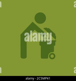 Garbage symbol. Do not litter sign. Trash icon. Logo on green background. symbol for web site Computer and mobile vector. Stock Vector
