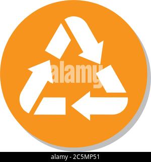 Recycled cycle arrows icon. Recycled eco icon. Vector illustration. Isolated on white background. Stock Vector