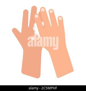 Hand wash vector icon. Clean hands flat vector icon. Vector illustration. Stock Vector