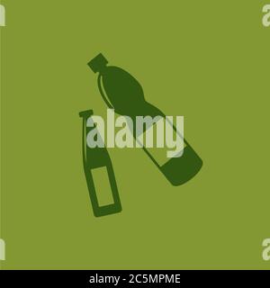 Plastic bottles vector isolated icons set. Stock Vector