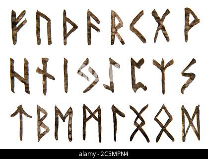 The Elder Futhark Runes. A set of Old Norse runes. The runic alphabet ...