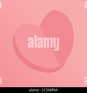 happy valentines day, pink heart with wings lovely vector illustration ...