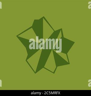 Trash parcel on green background. Flat style icon. Stock Vector