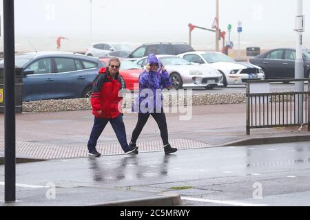 Hastings, East Sussex, UK. 04 Jul, 2020. UK Weather: Heavy rain and blustery windy conditions expected today in Hastings, East Sussex. Photo Credit: Paul Lawrenson/Alamy Live News Stock Photo