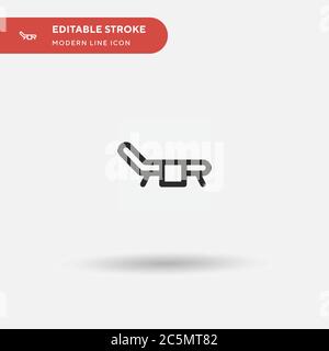 Sunbed Simple vector icon. Illustration symbol design template for web mobile UI element. Perfect color modern pictogram on editable stroke. Sunbed icons for your business project Stock Vector