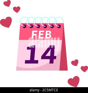 Valentine's calendar - 14 february. Vector Images. Stock Vector
