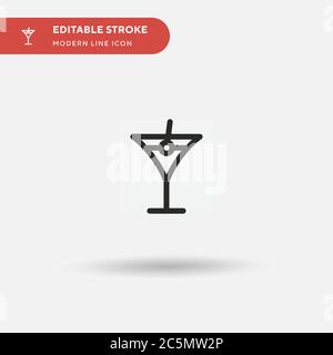 Martini Simple vector icon. Illustration symbol design template for web mobile UI element. Perfect color modern pictogram on editable stroke. Martini icons for your business project Stock Vector