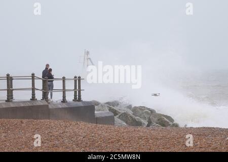 Hastings, East Sussex, UK. 04 Jul, 2020. UK Weather: Heavy rain and blustery windy conditions expected today in Hastings, East Sussex. Photo Credit: Paul Lawrenson/Alamy Live News Stock Photo