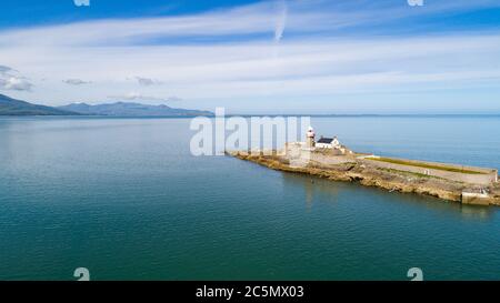 Fenit lighthouse on Samphire island in county Kerry, The lighthouse was built on the west coast of Ireland in 1851 Stock Photo