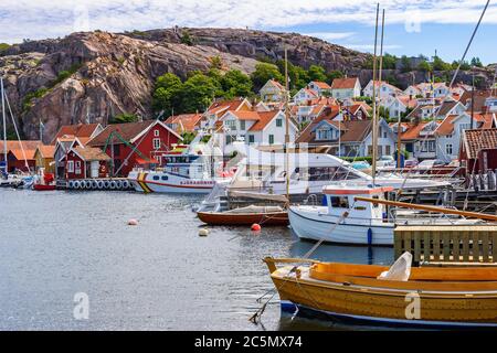 Fjällbacka harbor on the Swedish west coast Stock Photo