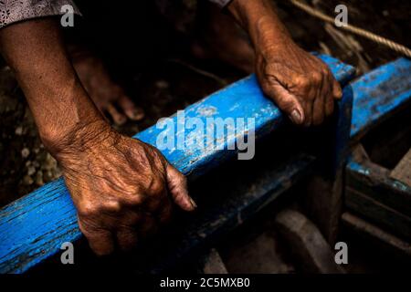 VIETNAM - MEKONG DELTA - THE SUSPENSION OF THE NINE DRAGONS. Portrait of the Mekong Delta region in Vietnam and many environmental issues. VIETNAM - D Stock Photo