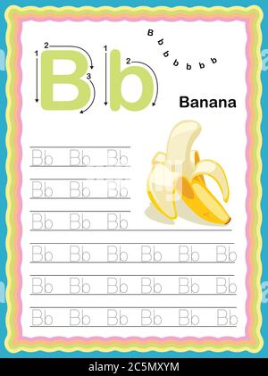 Letter B. Tracing Practice Worksheet Set. Learning Alphabet Activity ...