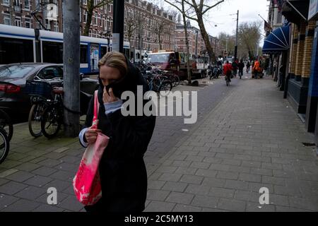 Amsterdam. Situation of the Netherlands in relation to the coronavirus where the majority of businesses are firm and security measures have been taken Stock Photo