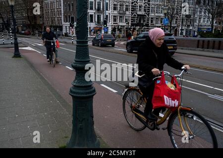 Amsterdam. Situation of the Netherlands in relation to the coronavirus where the majority of businesses are firm and security measures have been taken Stock Photo