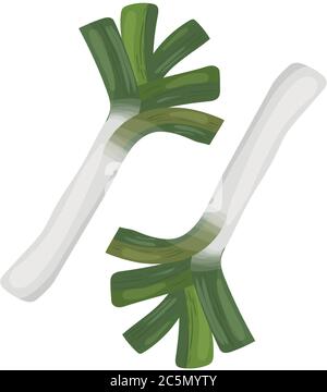 Leek icon. Flat illustration of leek vector icon isolated on white background. Stock Vector