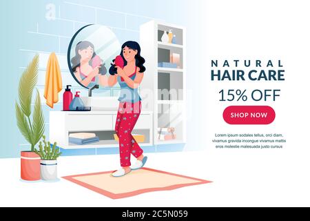 Girl Brushing Hair Stock Vector Image Art Alamy