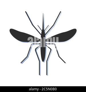 Mosquito icon on white background. Vector illustration in trendy flat style. ESP 10. Stock Vector