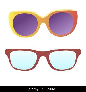 Sunglasses on white background. Vector illustration. EPS 10. Stock Vector