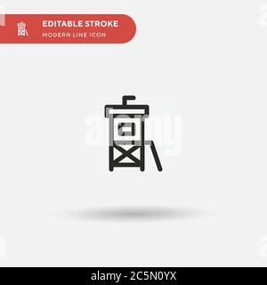 Lifeguard Tower Simple vector icon. Illustration symbol design template for web mobile UI element. Perfect color modern pictogram on editable stroke. Lifeguard Tower icons for your business project Stock Vector