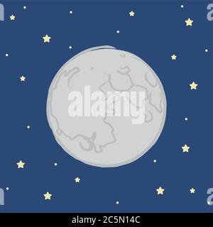 moon and stars in the dark sky vector illustration EPS10 Stock Vector