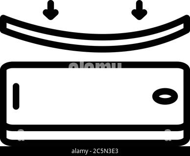 Device screen protector icon, outline style Stock Vector