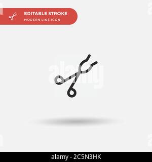 Tongs Simple vector icon. Illustration symbol design template for web mobile UI element. Perfect color modern pictogram on editable stroke. Tongs icons for your business project Stock Vector