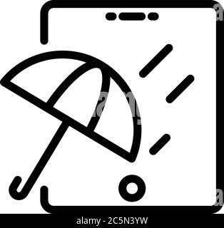 Waterproof glass icon, outline style Stock Vector