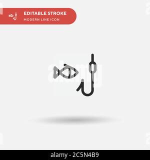 Fishing Simple vector icon. Illustration symbol design template for web mobile UI element. Perfect color modern pictogram on editable stroke. Fishing icons for your business project Stock Vector