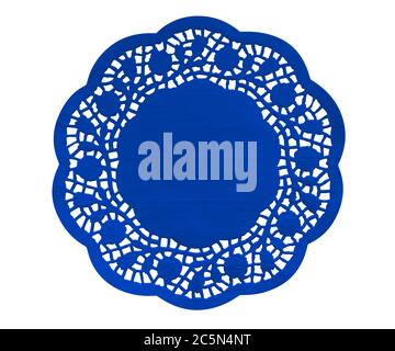Blue paper figure napkin isolated on white with Clipping Path Stock Photo