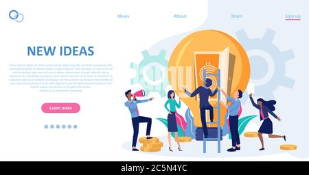 Vector of business people team working on a successful idea Stock Vector