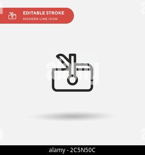 Portable Fridge Simple vector icon. Illustration symbol design template for web mobile UI element. Perfect color modern pictogram on editable stroke. Portable Fridge icons for your business project Stock Vector