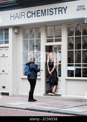 Rochester, Kent UK. 4th July, 2020. The U.K reopens pubs, restaurants and hotels on July 4th after being closed since March due to the Coronavirus Outbreak. Credit: Yousef Al Nasser/ Alamy Live News Stock Photo