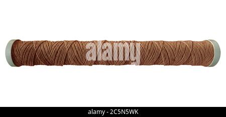 Twine bobbin isolated on white with Clipping Path Stock Photo