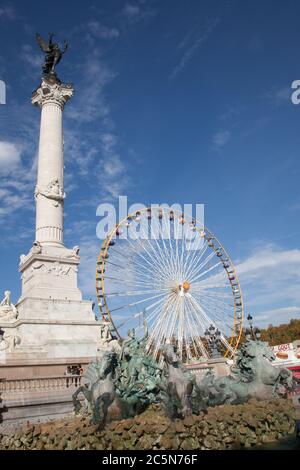 Bordeaux , Aquitaine / France - 11 07 2019 : Bordeaux Ferris wheel high in city center France Stock Photo