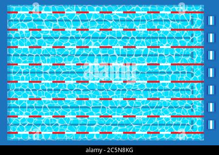 Sport swimming pool vector illustration background water surface Stock Vector